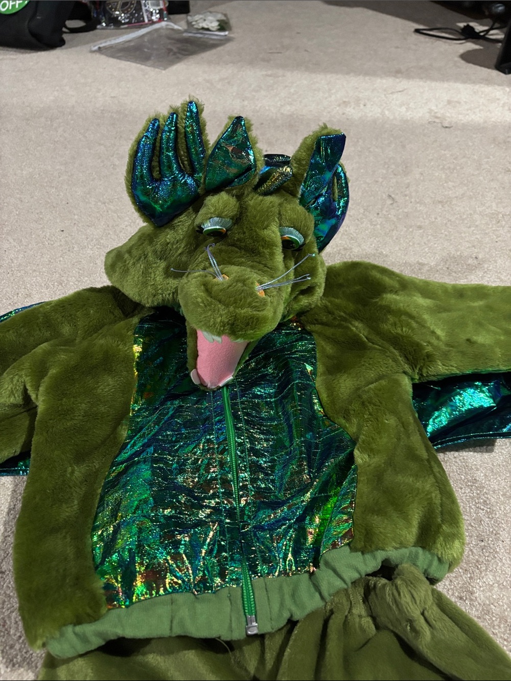 Green Dragon Kids Costume - Plush Hooded Dragon Outfit